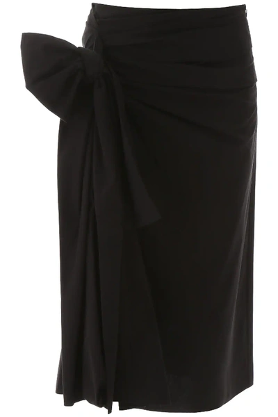 Shop Marni Poplin Skirt In Black