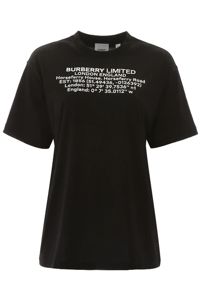 Shop Burberry Carrick T-shirt With Coordinates In Black