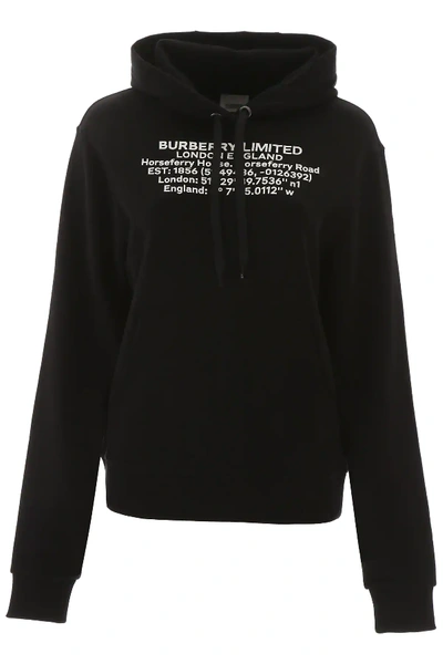 Shop Burberry Poulter Hoodie With Coordinates In Black