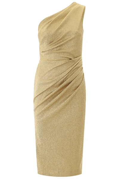 Shop Dolce & Gabbana Lurex Midi Dress In Gold