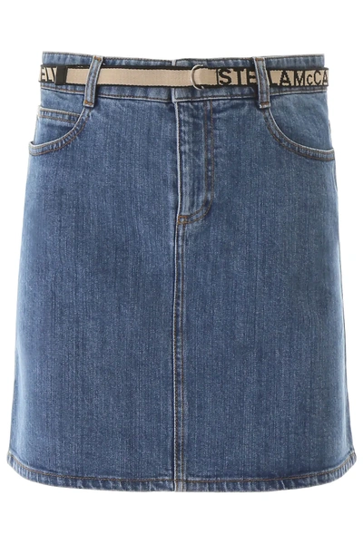 Shop Stella Mccartney Denim Mini Skirt In Blue