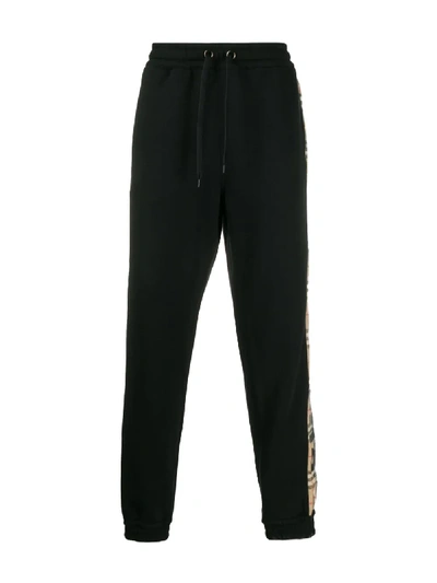 Shop Burberry Contrast Panel Track Pants In Black