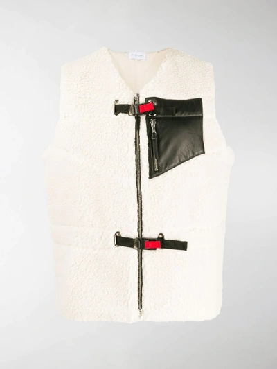 Shop John Elliott Buckle-fastening Shearling Vest In White