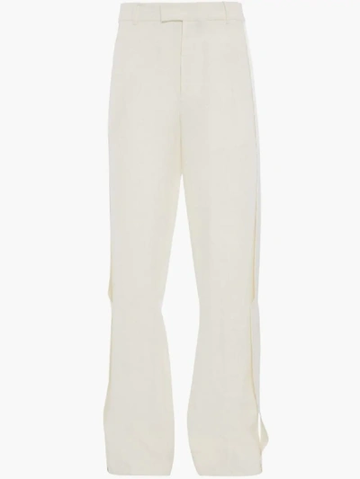 Shop Jw Anderson Wide Leg Tux Trousers In White
