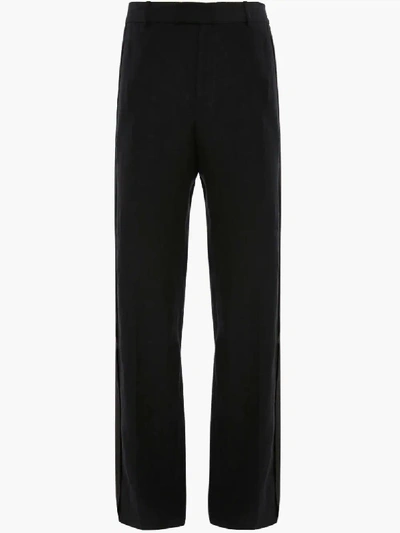 Shop Jw Anderson Wide Leg Tux Trousers In Black