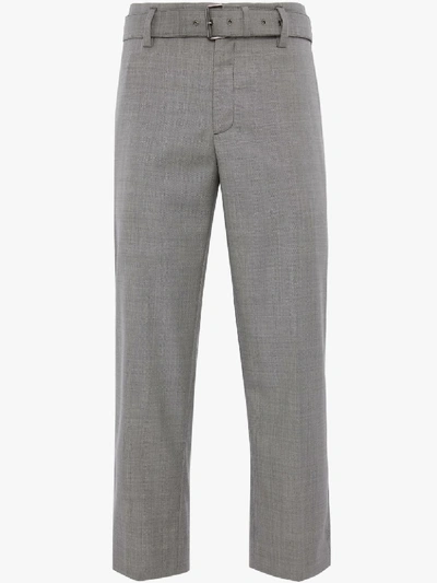 Shop Jw Anderson Belted Tailored Trousers In Grey