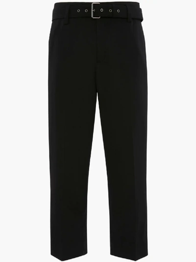Shop Jw Anderson Belted Tailored Trousers In Black