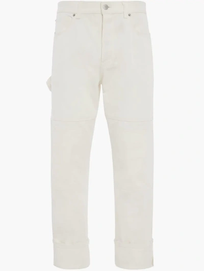 Shop Jw Anderson Patched Denim Trousers In White