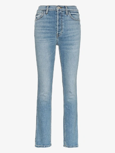Shop Re/done Double Needle Skinny Jeans In Blue