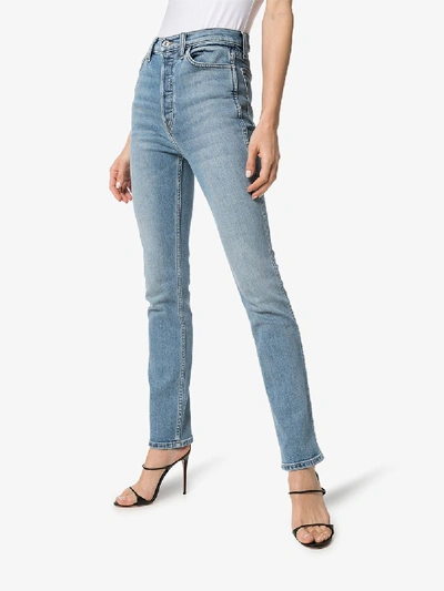 Shop Re/done Double Needle Skinny Jeans In Blue