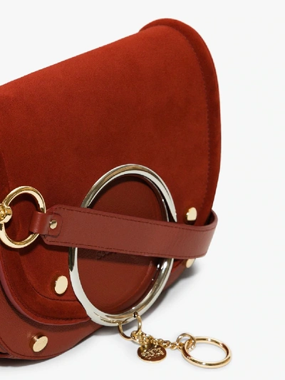 Shop Chloé Red Suede And Leather Cross Body Ring Bag