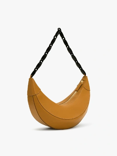 Shop Rejina Pyo Brown Banana Leather Shoulder Bag