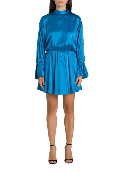 Shop Federica Tosi Light Blue Silk Dress