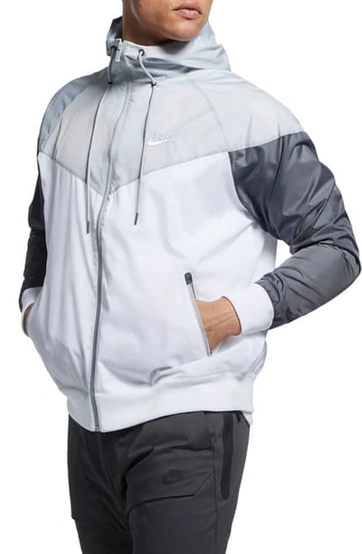 Shop Nike Sportswear Windrunner Jacket In White/ Wolf Grey/ Dark Grey