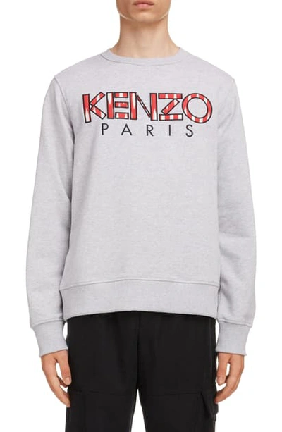 Shop Kenzo Paris Crewneck Sweatshirt In Pearl Grey