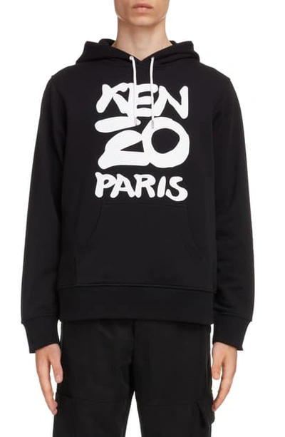Shop Kenzo Logo Hooded Sweatshirt In Black