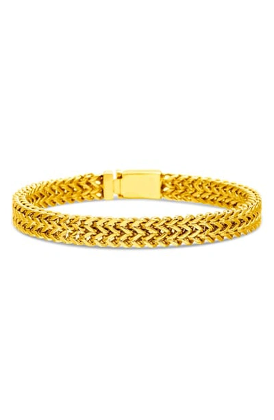 Shop Steve Madden Stainless Steel Foxtail Bracelet In Gold