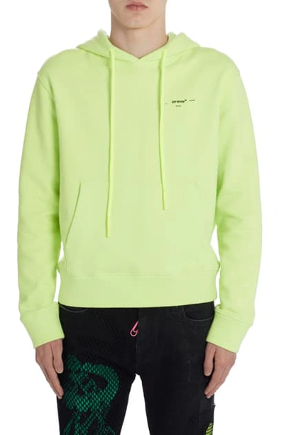 Shop Off-white Logo Slim Hoodie In Fluo Yellow