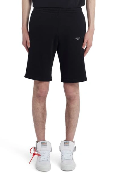 Shop Off-white Logo Sweatshorts In Black White