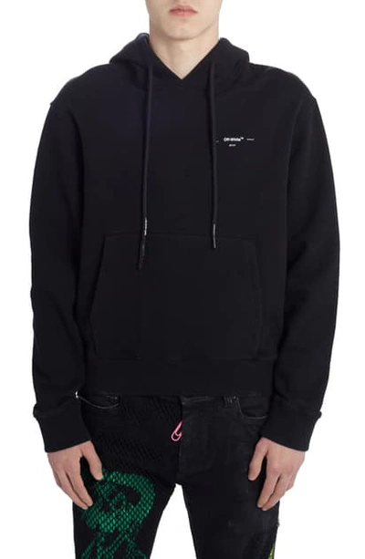 Shop Off-white Arrow Logo Slim Hoodie In Black Silver