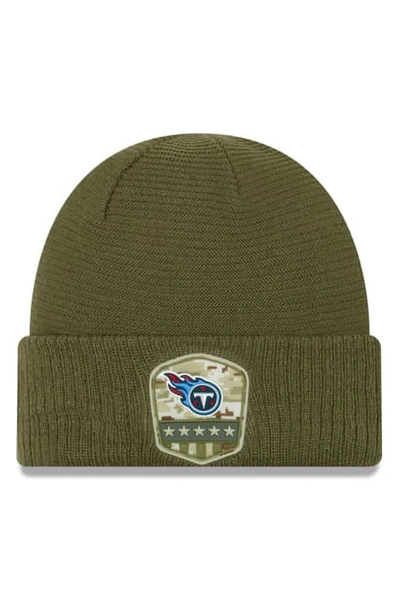 Shop New Era Salute To Service Nfl Beanie In Tennessee Titans