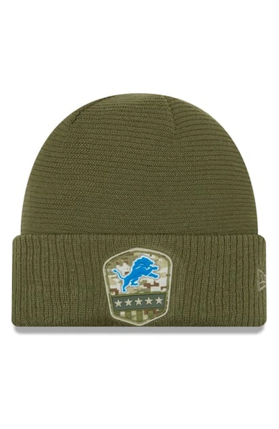 Shop New Era Salute To Service Nfl Beanie In Detroit Lions
