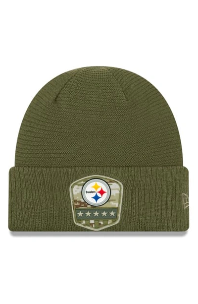 Shop New Era Salute To Service Nfl Beanie In Pittsburgh Steelers