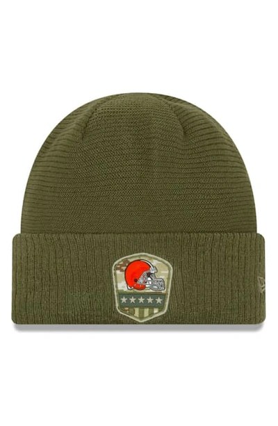 Shop New Era Salute To Service Nfl Beanie In Cleveland Browns