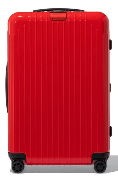 Shop Rimowa Essential Lite Check-in Medium 26-inch Wheeled Suitcase In Red