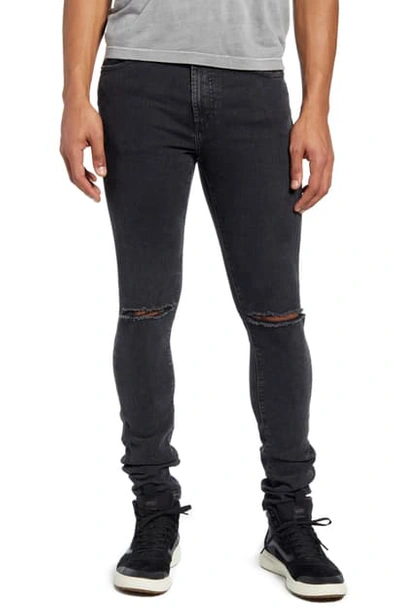 Shop Monfrere Greyson Ripped Skinny Fit Jeans In Distressed Gris