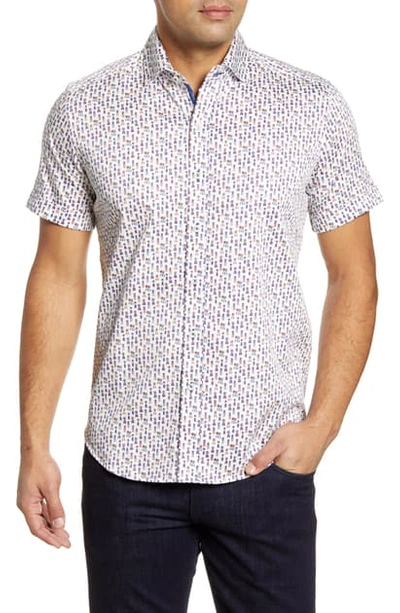 Shop Robert Graham Maxcy Classic Fit Short Sleeve Button-up Shirt In Navy