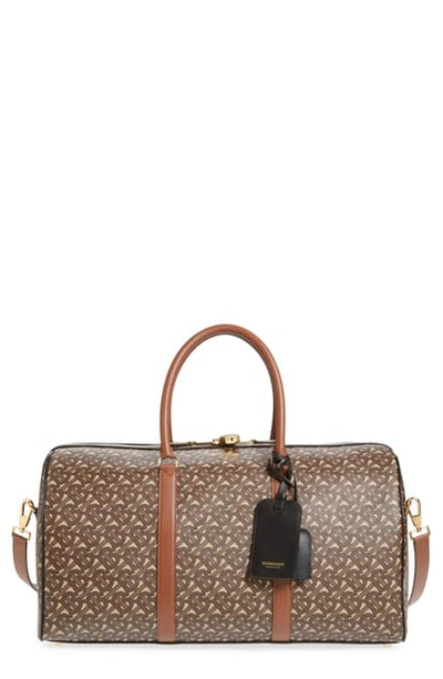 Shop Burberry Boston Leather Duffel Bag In Bridle Brown
