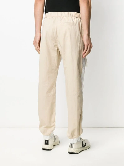 Shop Palm Angels Two-tone Cargo Trousers In White