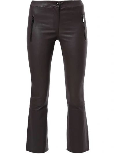 Shop Arma Cropped Flared Trousers In Brown