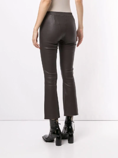 Shop Arma Cropped Flared Trousers In Brown
