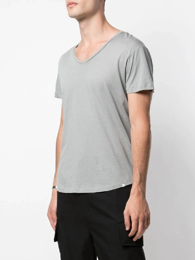 Shop Orlebar Brown V-neck T-shirt In Grey