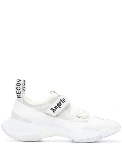 Shop Palm Angels Logo Touch Strap Sneakers In White