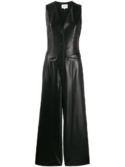 Shop Nanushka Freya Vegan Leather Jumpsuit In Black