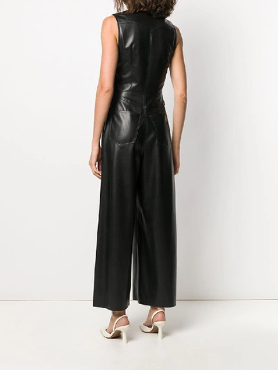 Shop Nanushka Freya Vegan Leather Jumpsuit In Black
