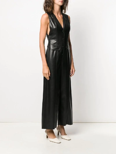 Shop Nanushka Freya Vegan Leather Jumpsuit In Black