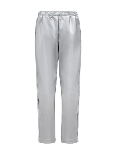 Shop Fendi Prints On Metallic Track Pants In Silver