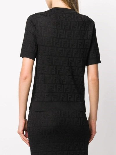 Shop Fendi Ff Motif Knitted Top In Black