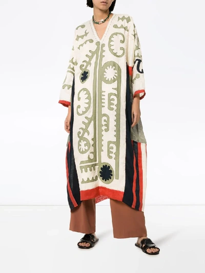 Shop Vita Kin Mombasa Embroidered Kaftan Dress In White