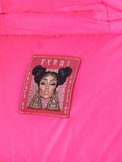 Shop Fendi Prints On Reversible Padded Coat In Pink