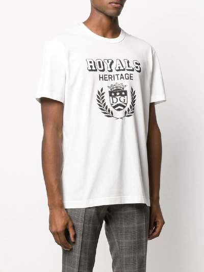 Shop Dolce & Gabbana T-shirt Mit Logo-print In White