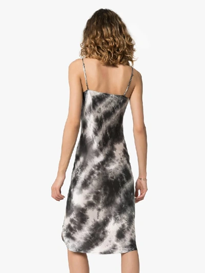 Shop Nili Lotan Tie-dye Midi Slip Dress In Grey