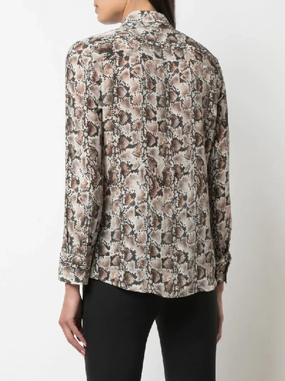 Shop Altuzarra Silk Snake Print Shirt In White