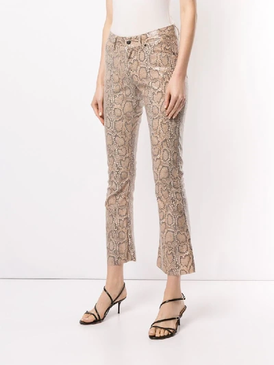 Shop Laneus Vinyl Flared Trousers In Brown