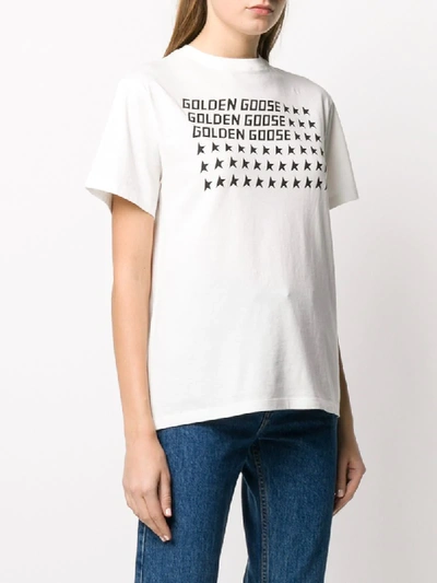 Shop Golden Goose Logo Star Print T-shirt In White