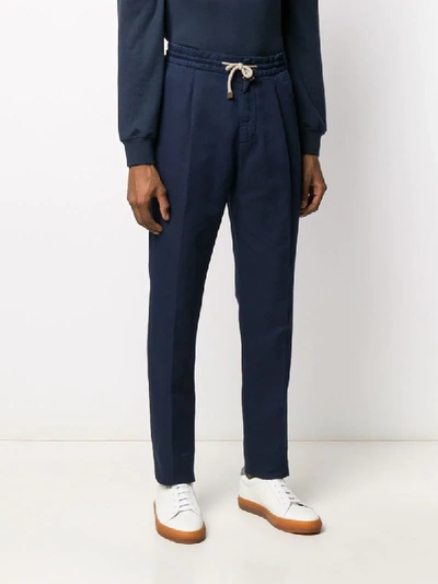 Shop Brunello Cucinelli Mid-rise Straight Trousers In Blue
